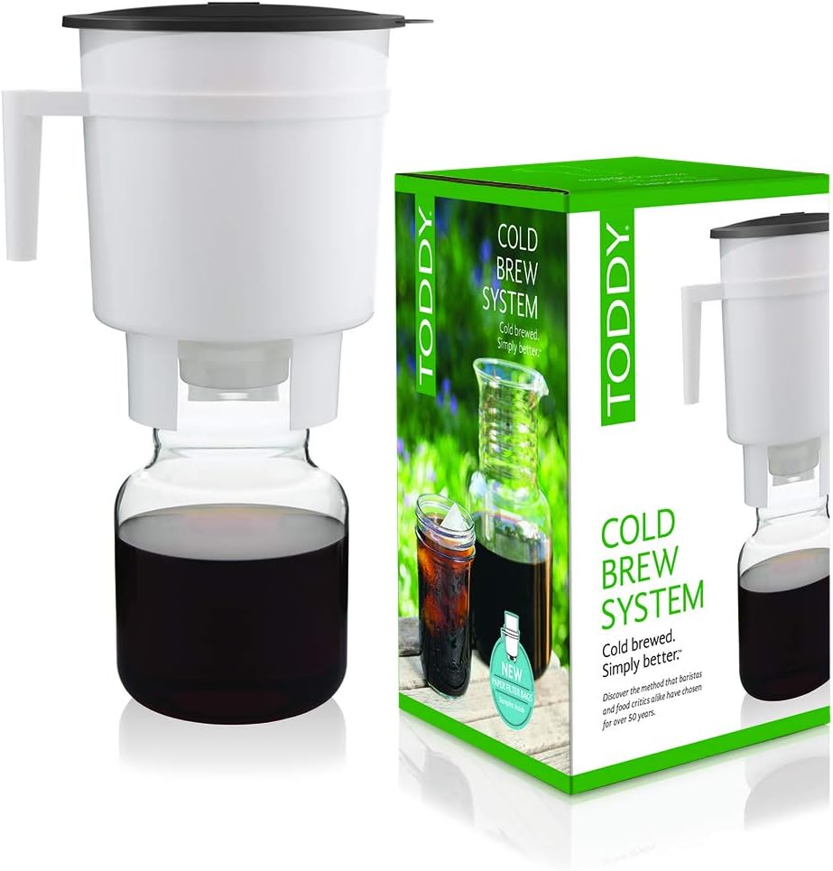 Toddy Cold Brew System next to its retail packaging