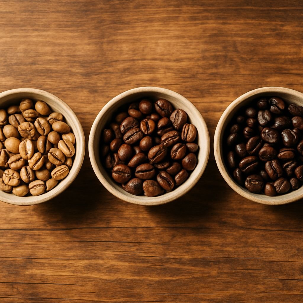 Light, medium, and dark roast coffee beans compared for cold brew