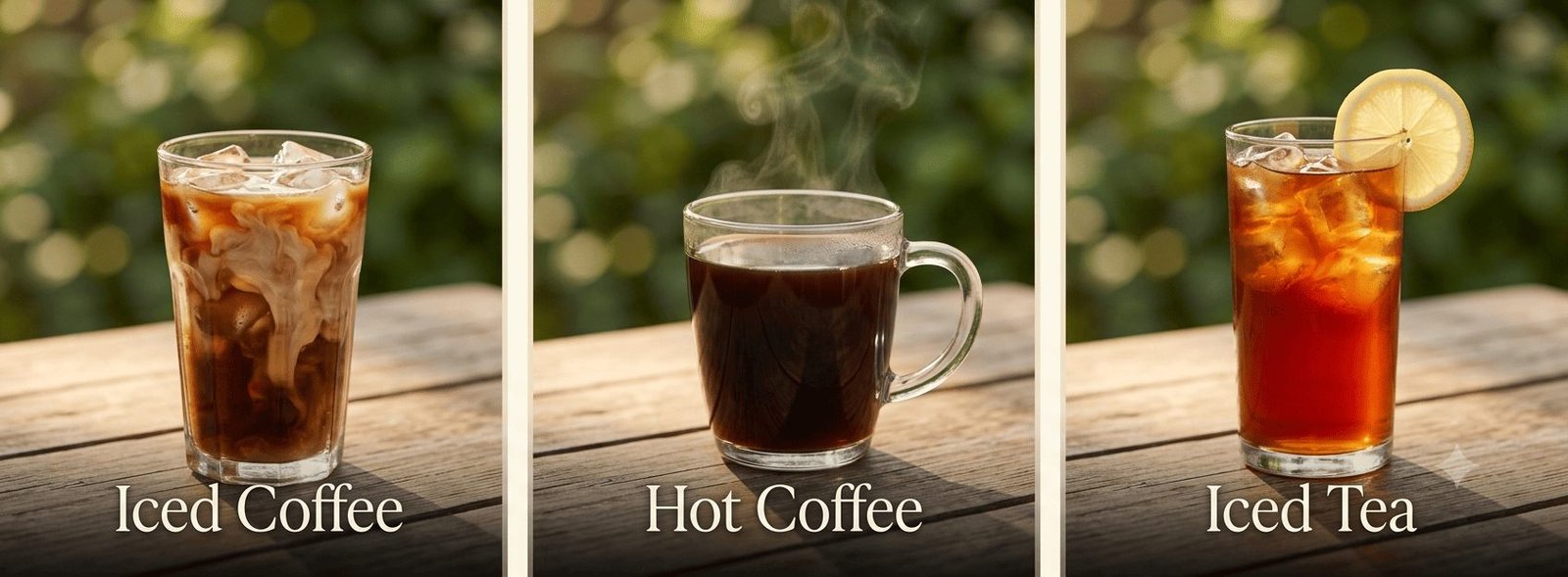 Three ways to enjoy Toddy cold brew concentrate: iced coffee, hot coffee, and iced tea