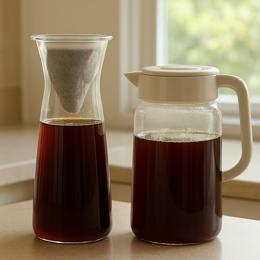 Toddy and OXO cold brew makers side by side for comparison
